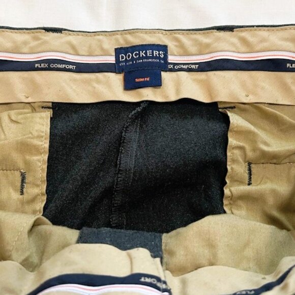 Dockers Mens Pants 34 30 Gray Flex Comfort Slim Fit Polyester Blend read - Picture 5 of 15